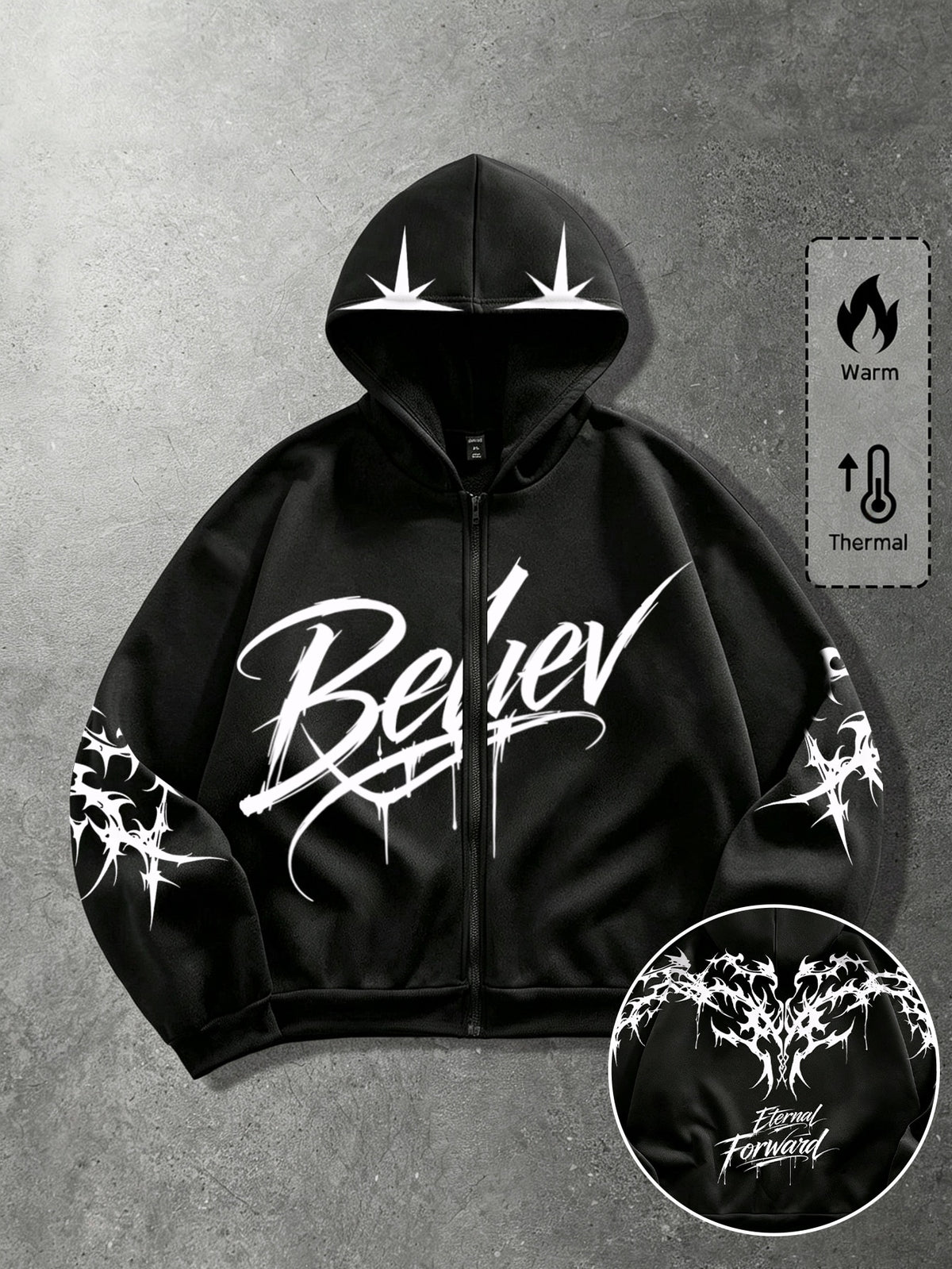 Men's Y2K Graphic Full-Zip Hoodie
