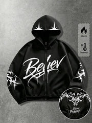 Men's Y2K Graphic Full-Zip Hoodie
