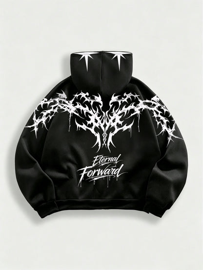 Men's Y2K Graphic Full-Zip Hoodie