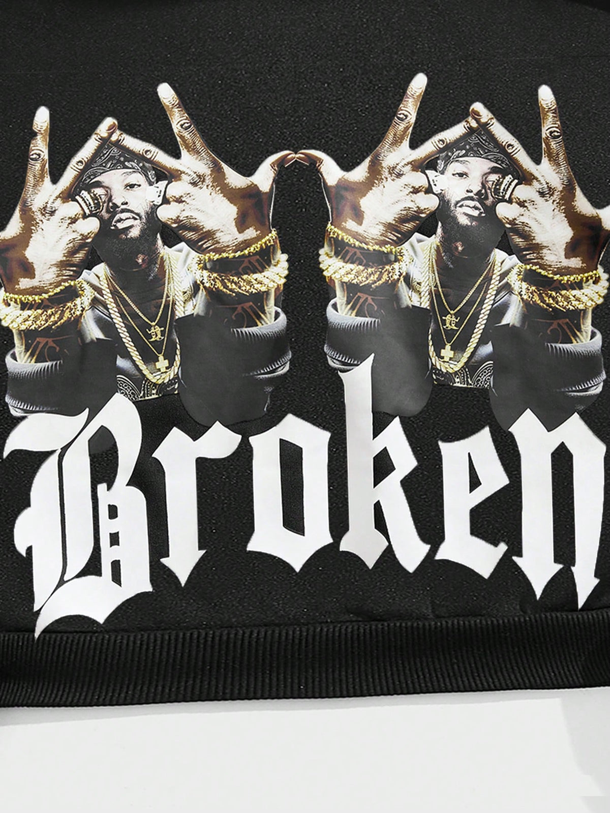 Men's Y2K Graphic Knit Loose Hoodie