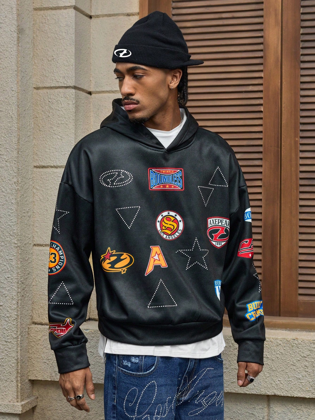Men's Y2K Pentagram Baggy Hoodie
