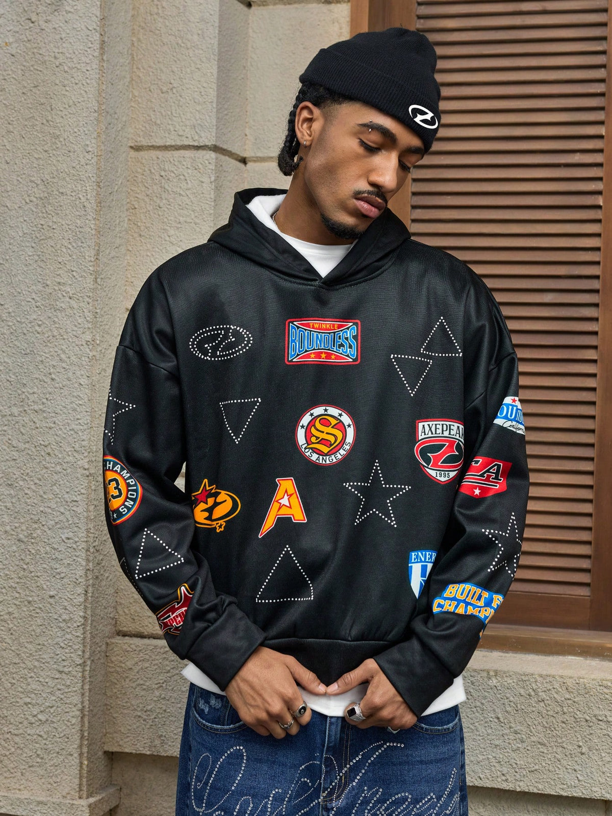 Men's Y2K Pentagram Baggy Hoodie