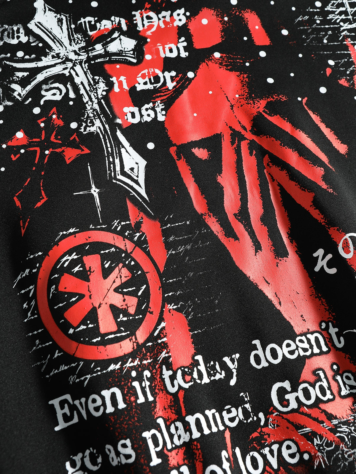 Mens Oversized Graphic Anime Gothic Polyester Hoodie