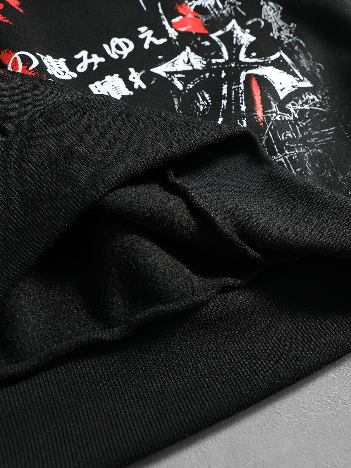 Mens Oversized Graphic Anime Gothic Polyester Hoodie