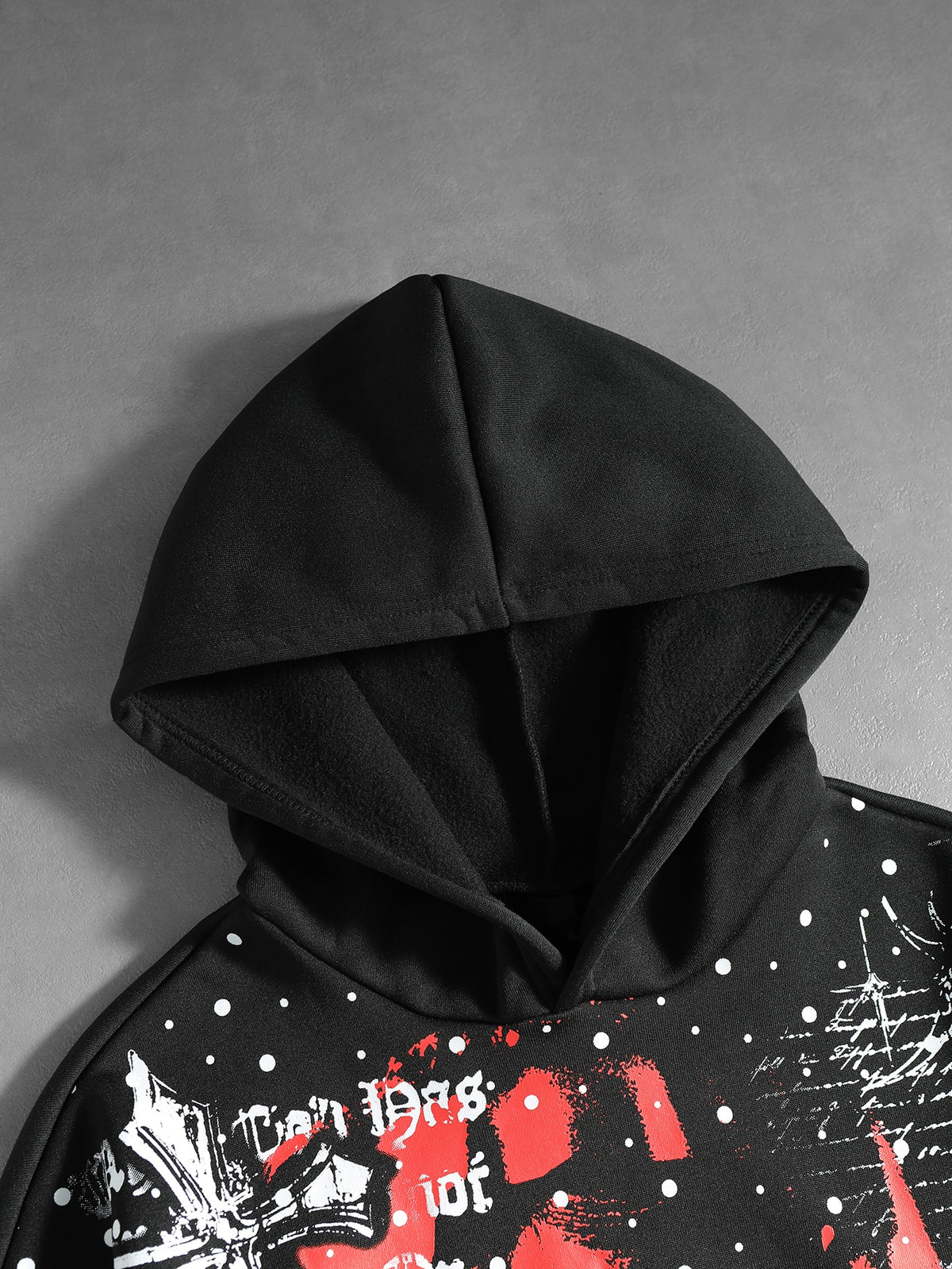 Mens Oversized Graphic Anime Gothic Polyester Hoodie