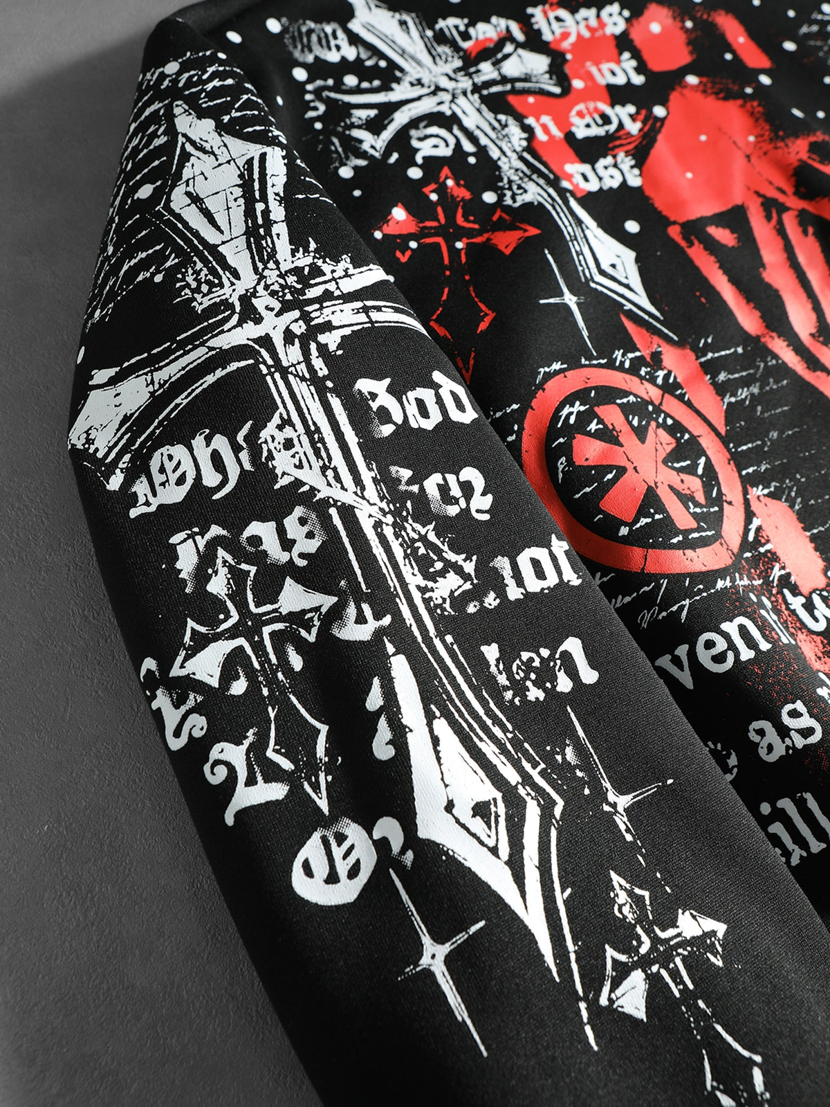 Mens Oversized Graphic Anime Gothic Polyester Hoodie