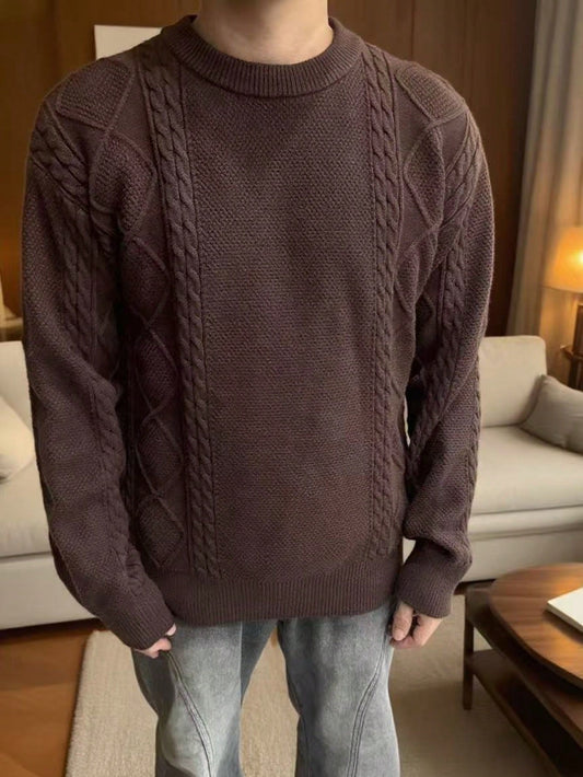 Men’s Casual College Commuter Style Simple Knit Long Sleeve Sweater