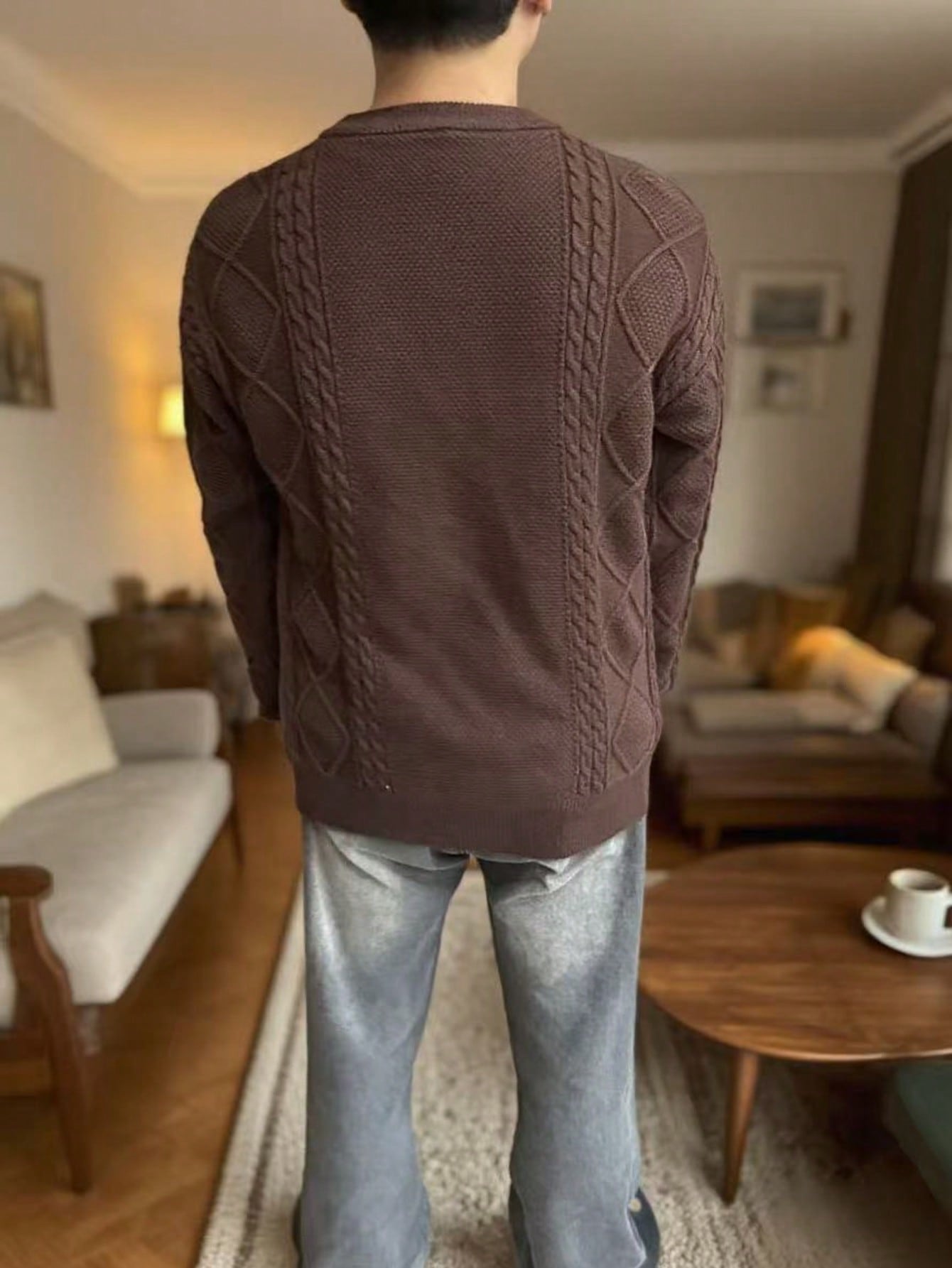 Men’s Casual College Commuter Style Simple Knit Long Sleeve Sweater