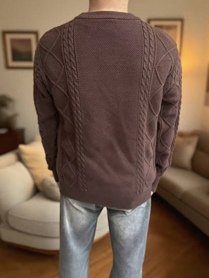 Men’s Casual College Commuter Style Simple Knit Long Sleeve Sweater