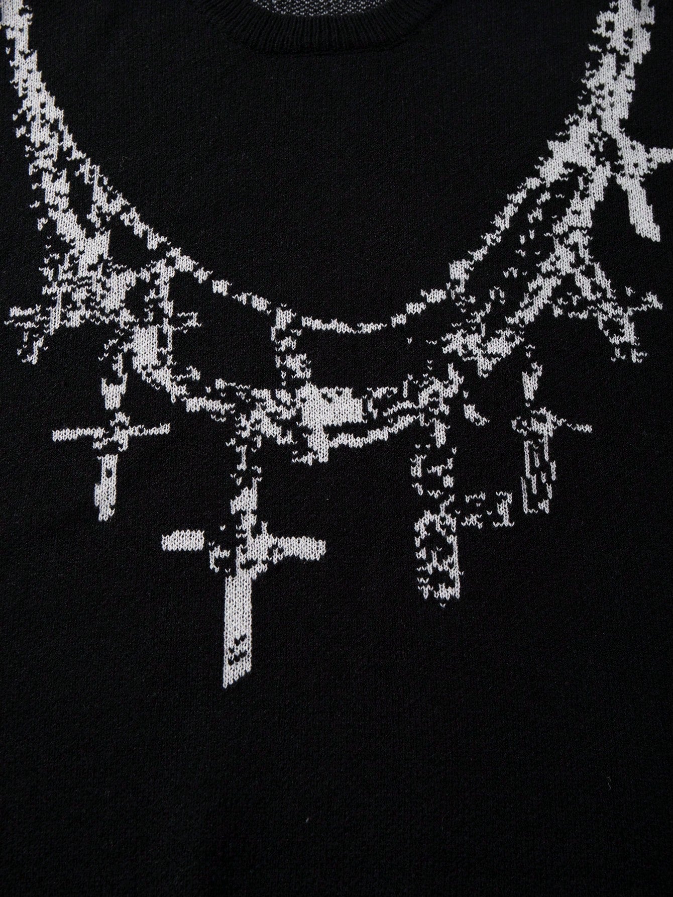 Men’s Vintage Cross Knit Pullover Effortless Streetwear for Autumn & Winter