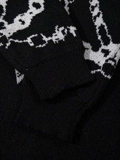 Men’s Vintage Cross Knit Pullover Effortless Streetwear for Autumn & Winter