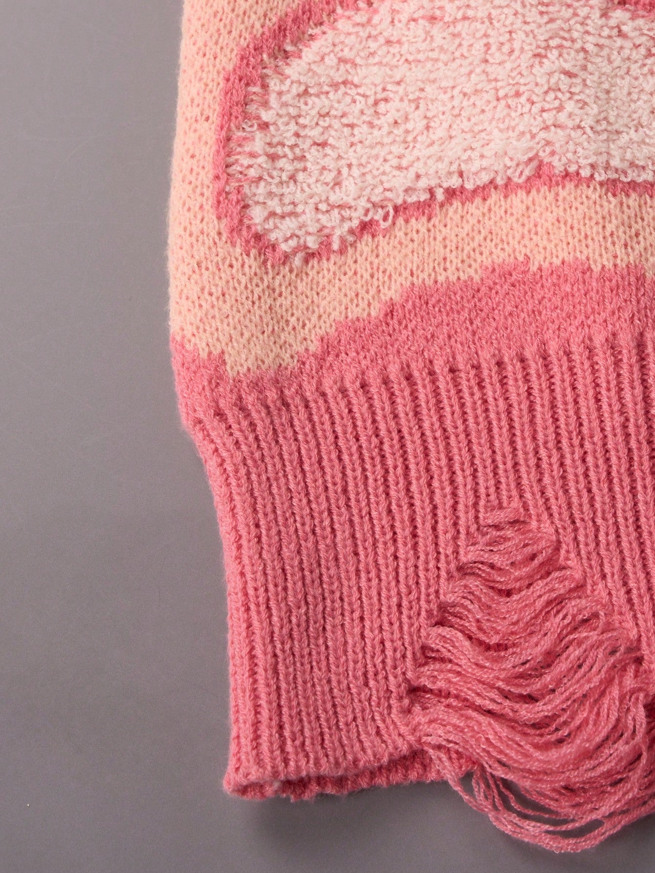 Cute Cloud Pattern Distressed Cute Knitted Crew Neck Long Sleeve Sweater