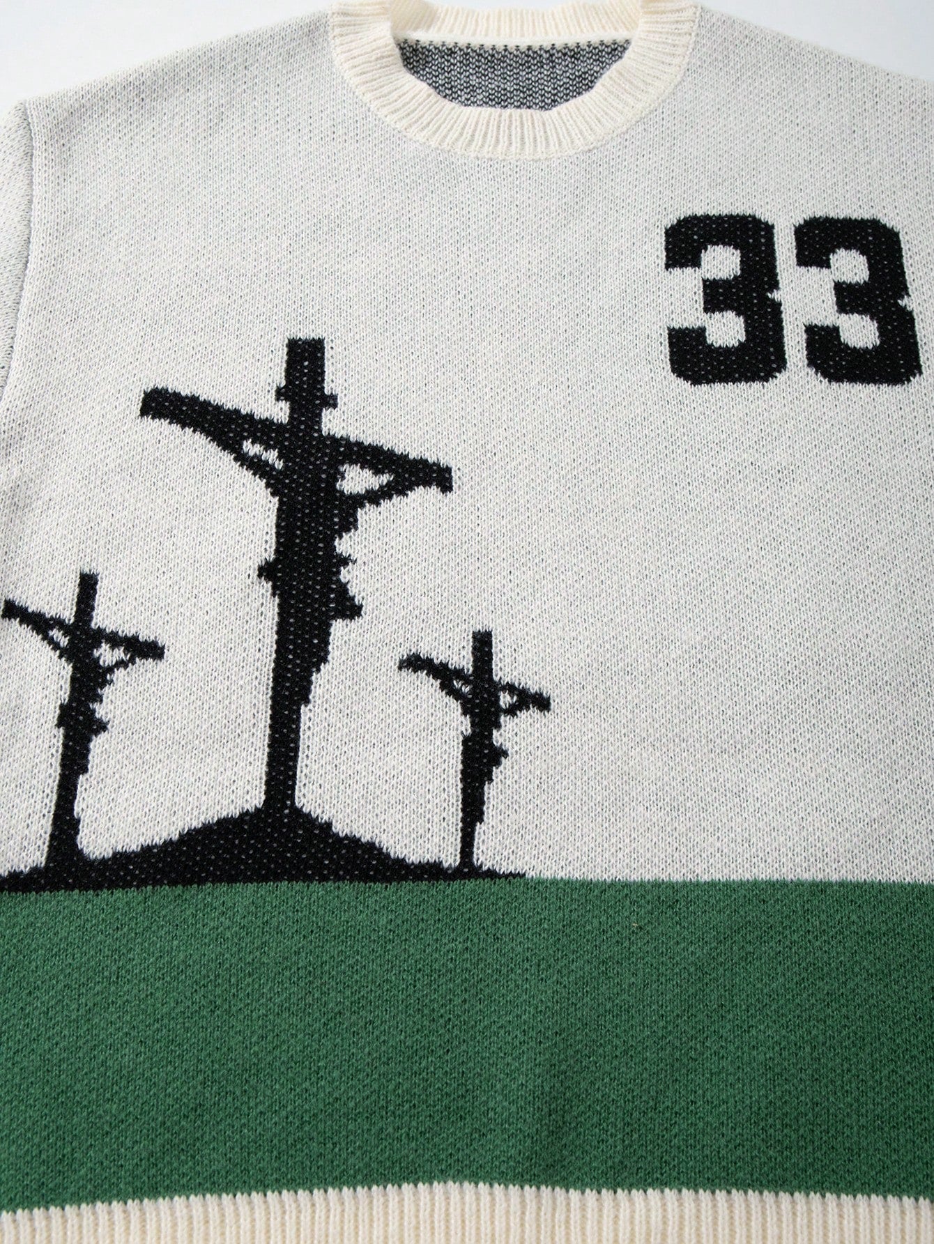 Men's Loose Solid Color Numeric & English Letter Pattern Pullover Sweater