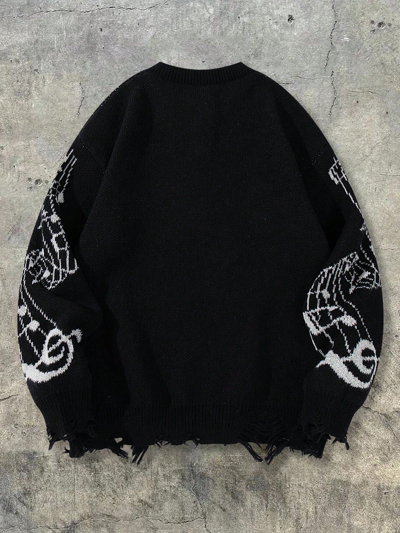 Men’s Gothic Skull & Music Note Knitted Sweater