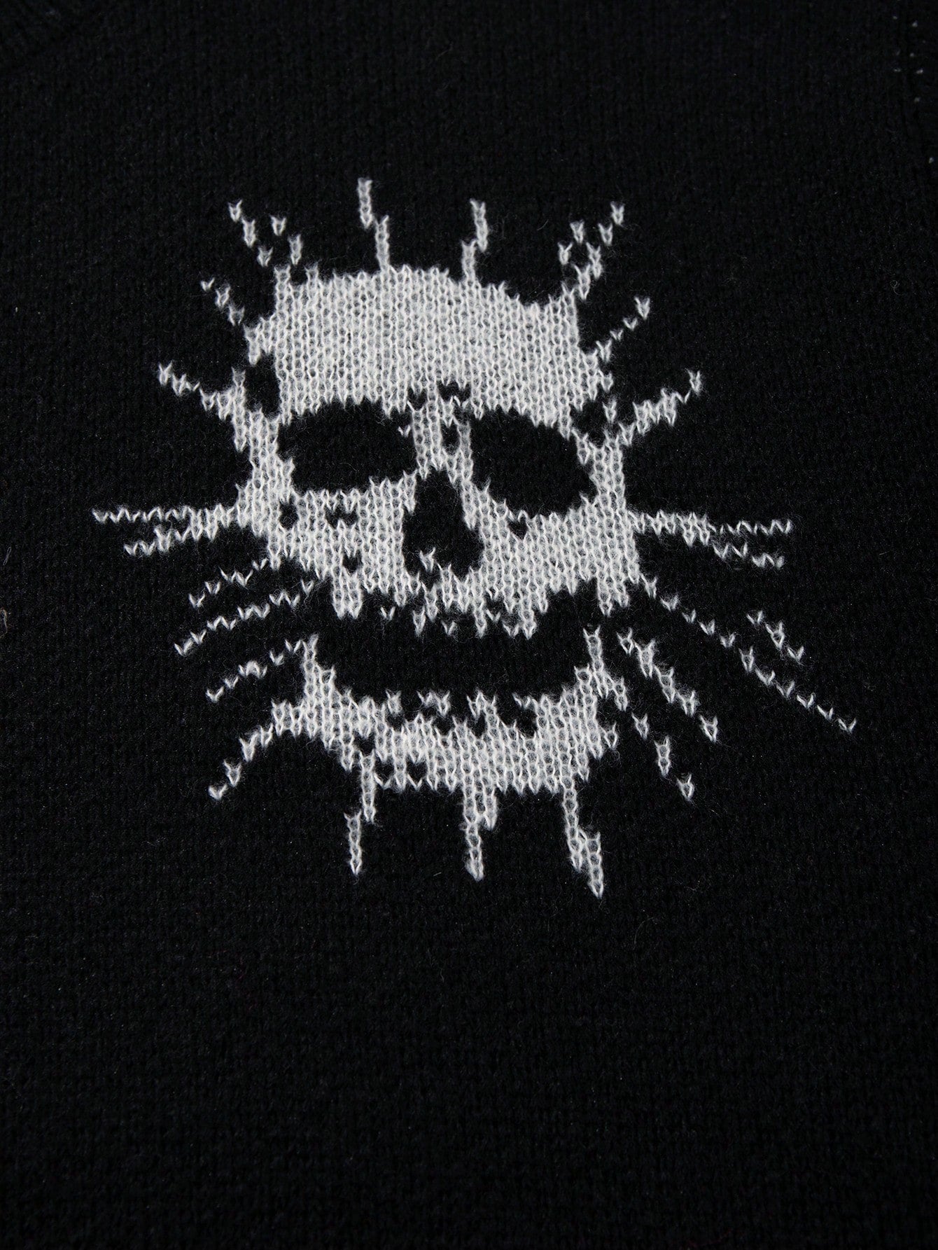 Men’s Gothic Skull & Music Note Knitted Sweater