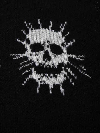 Men’s Gothic Skull & Music Note Knitted Sweater
