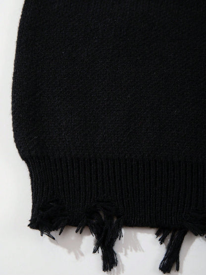 Men’s Gothic Skull & Music Note Knitted Sweater