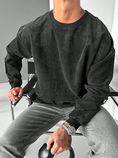 Men’s Casual Old Money Corduroy Sweatshirt