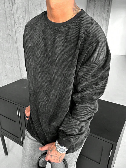 Men’s Casual Old Money Corduroy Sweatshirt