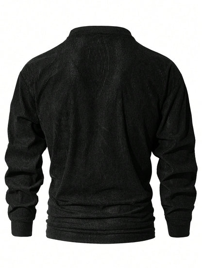 Men’s Casual Old Money Corduroy Sweatshirt