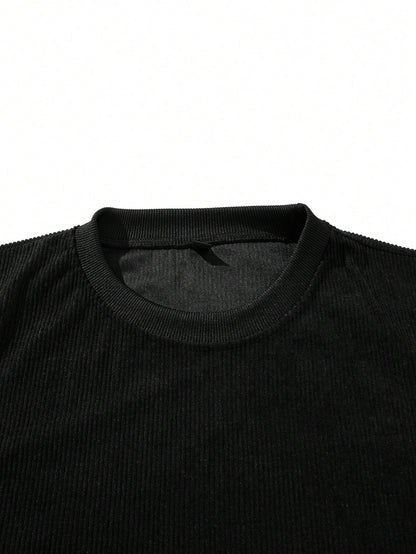 Men’s Casual Old Money Corduroy Sweatshirt