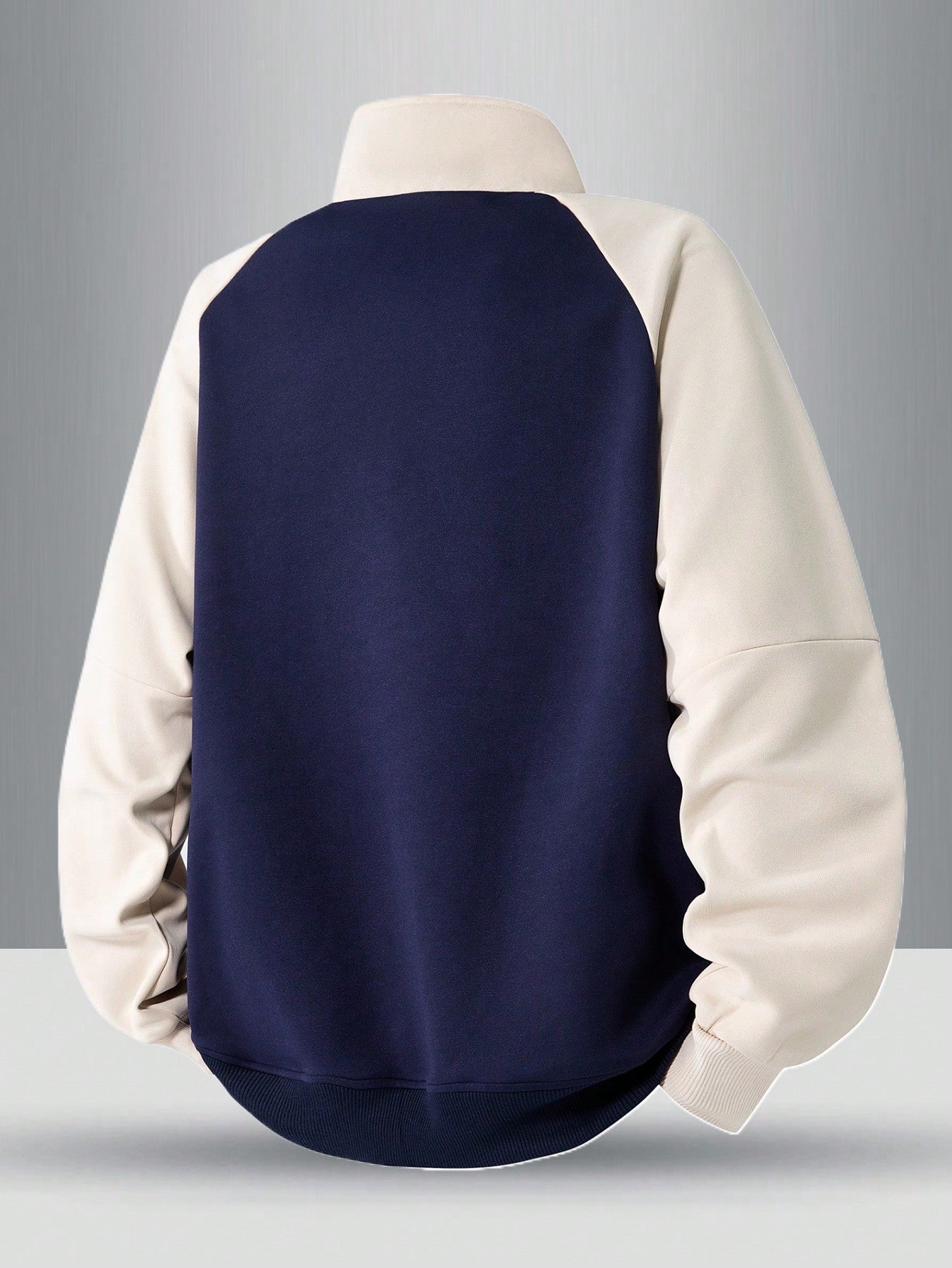 Men’s Raglan Sleeve Striped Half-Zip Sweatshirt