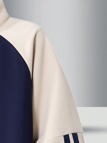 Men’s Raglan Sleeve Striped Half-Zip Sweatshirt