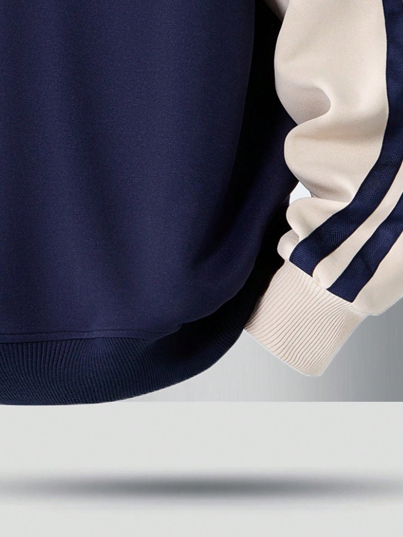 Men’s Raglan Sleeve Striped Half-Zip Sweatshirt