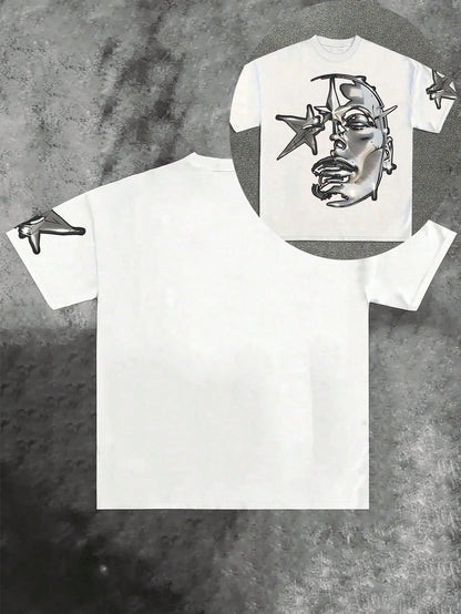 Metallic Face Star Graphic T-Shirt