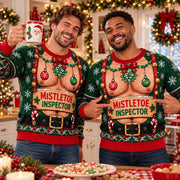Mistletoe Inspector Sexy Chest Christmas Sweater