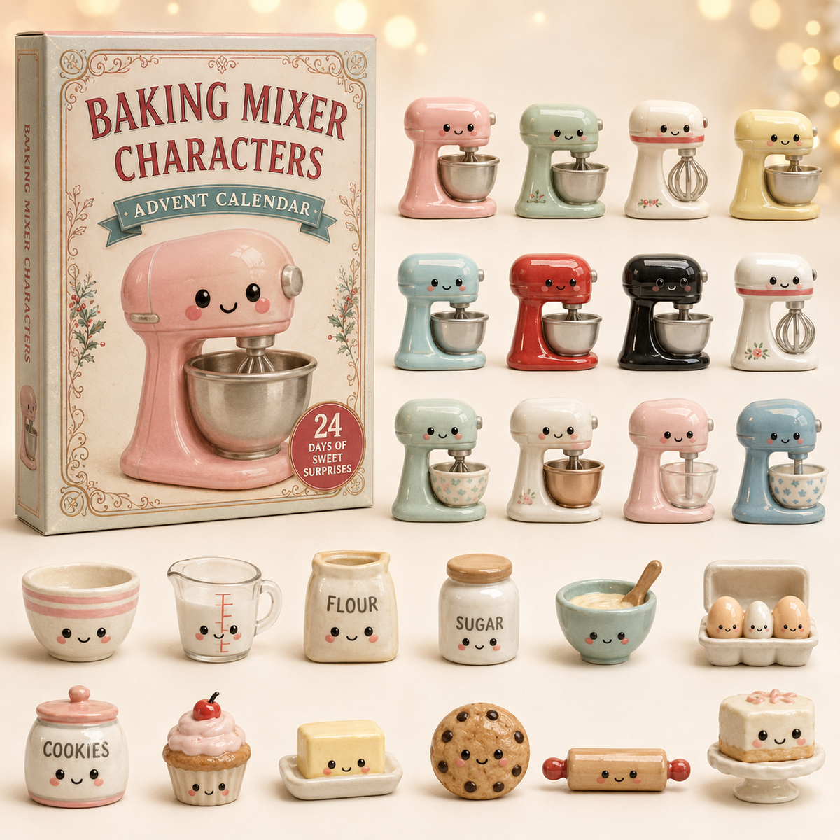 CHRISTMAS KICKOFF 40% OFF - Baking Lover Advent Calendar 2026 - 24-Day Festive Countdown, Acrylic Charms Blind Box - Gift For Baking Lovers