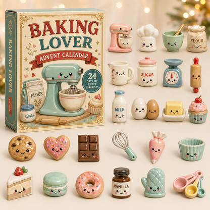 CHRISTMAS KICKOFF 40% OFF - Baking Lovers Advent Calendar 2026 - 24-Day Festive Countdown, Acrylic Charms Blind Box - Gift For Baking Lovers