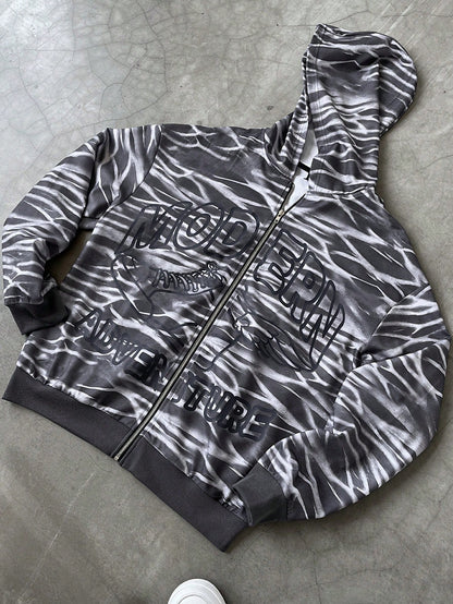 Modern Adventure Graphic Zip-Up Hoodie