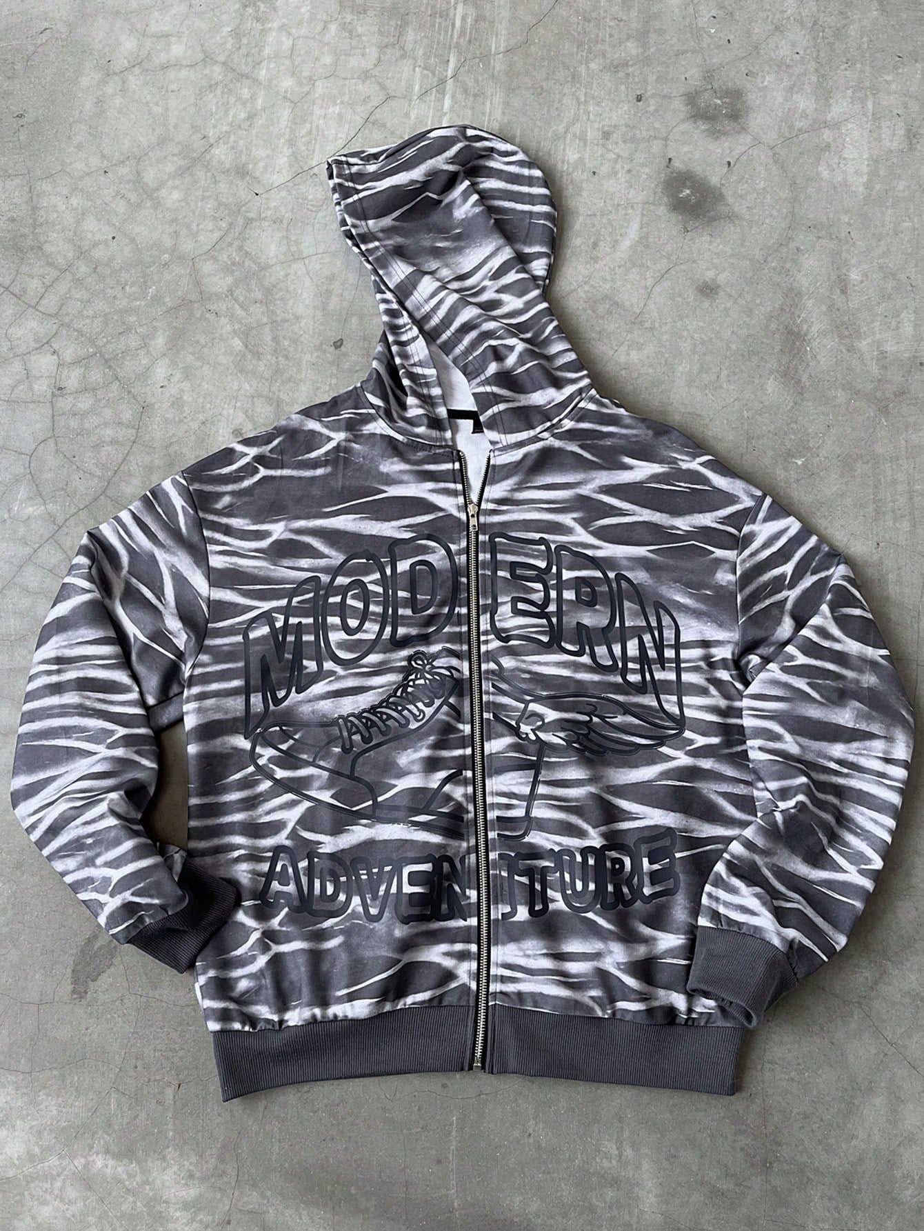 Modern Adventure Graphic Zip-Up Hoodie