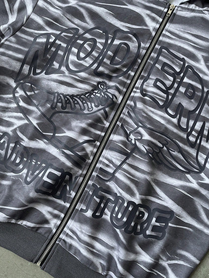 Modern Adventure Graphic Zip-Up Hoodie
