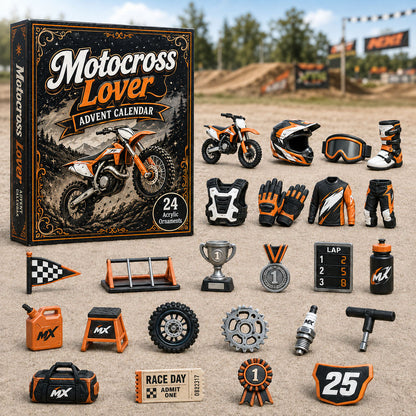 CHRISTMAS KICKOFF 40% OFF - Motocross Lover Advent Calendar 2026 - 24-Day Festive Countdown, Acrylic Charms Blind Box - Gift For Sport Lovers AC0HA061