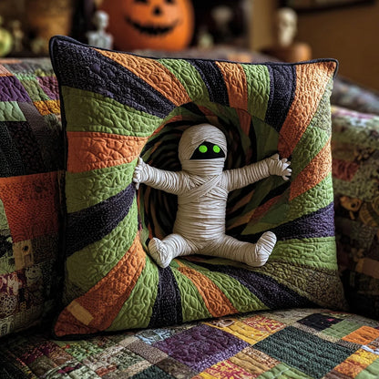 Mummy Swirl Halloween Quilted Pillow Case