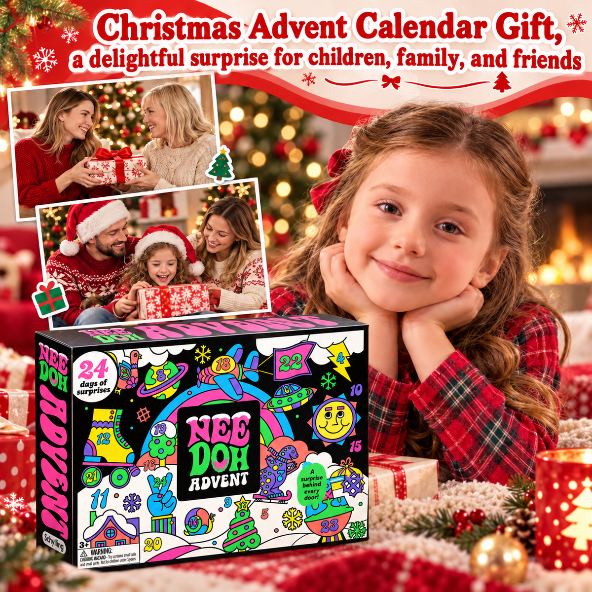 NeeDoh Advent Calendar Squishy Fidget Toy Set