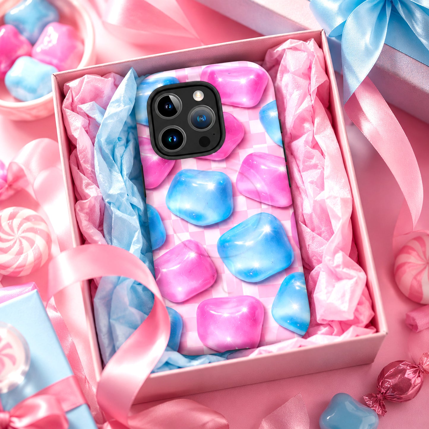 NeeDoh Pink Blue Nice Cube Checker Phone Case