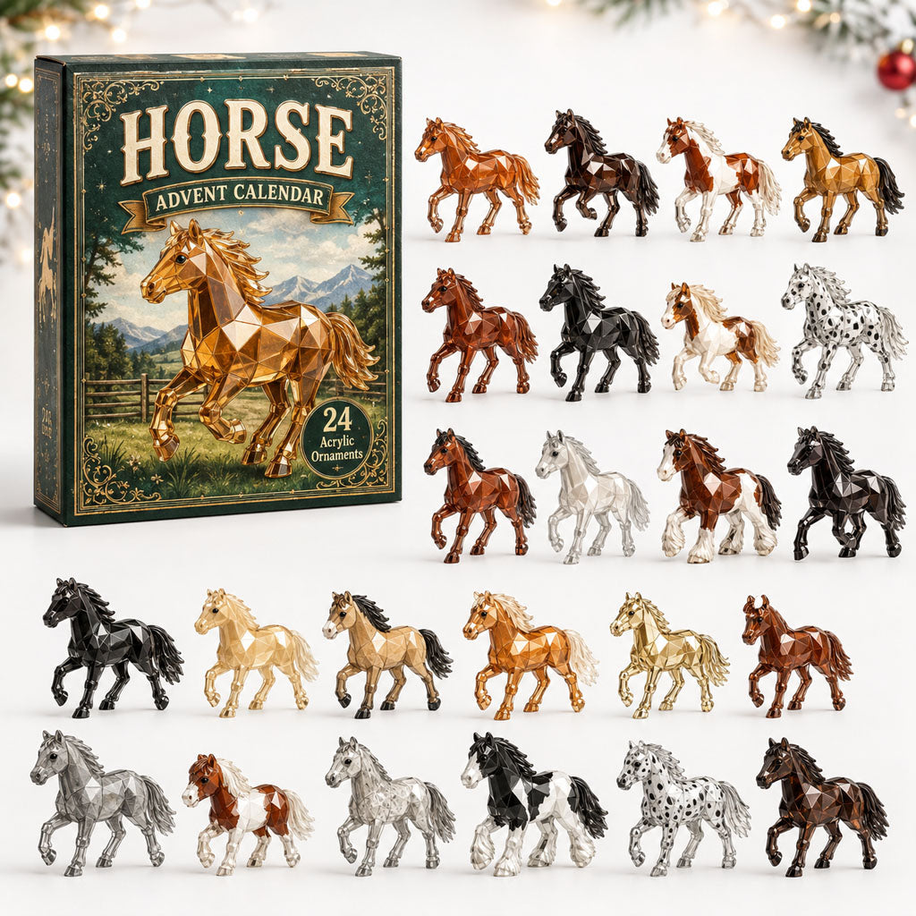 CHRISTMAS KICKOFF 40% OFF - Noble Horse Advent Calendar 2026 - 24-Day Festive Countdown, Acrylic Charms Blind Box - Gift For Horse Lovers
