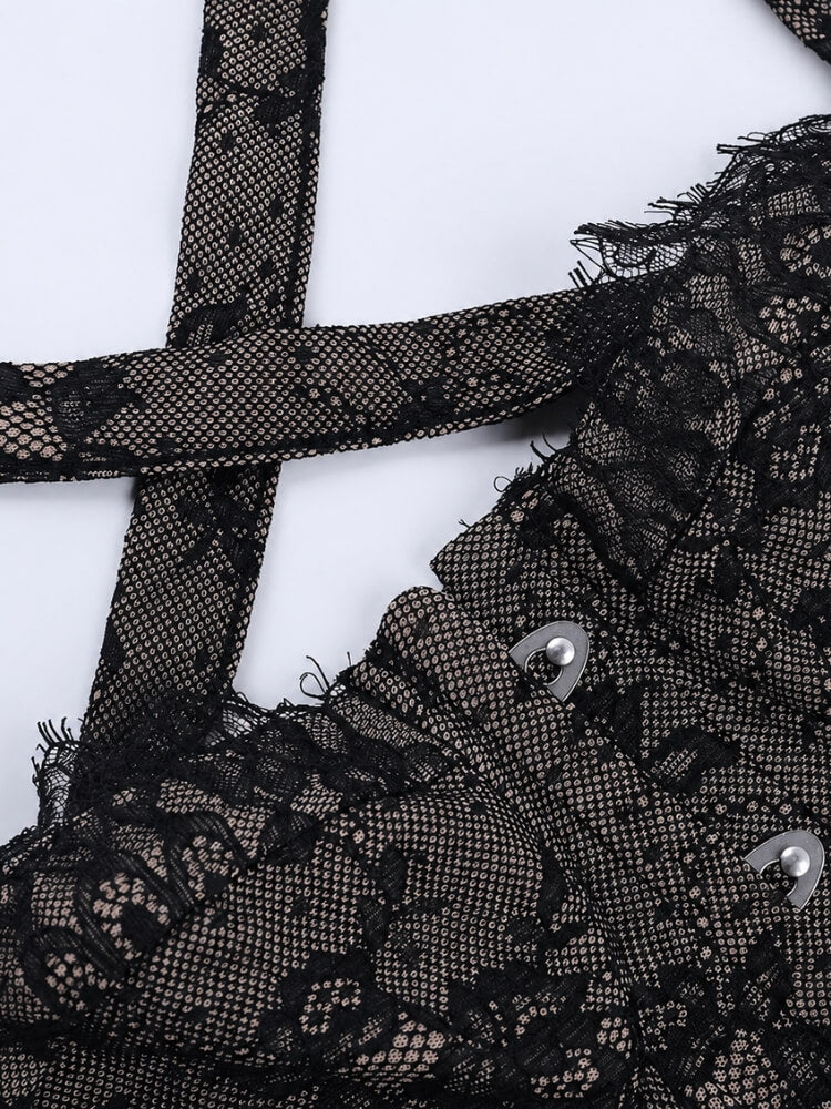 Noir Sheer Corset Top