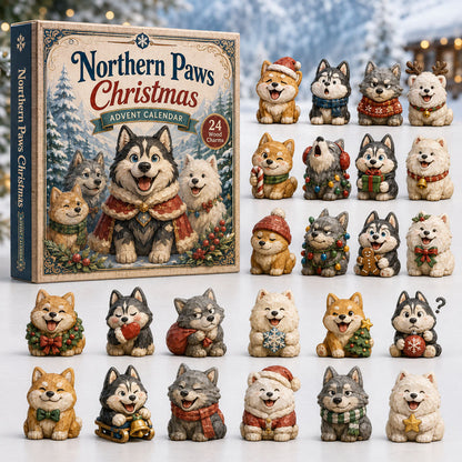 CHRISMAST KICKOFF 40% OFF - Northern Paws Christmas Advent Calendar 2026 - 24-Day Festive Countdown, Wooden Charms Blind Box - Gift For Animals Lovers AC0TH141