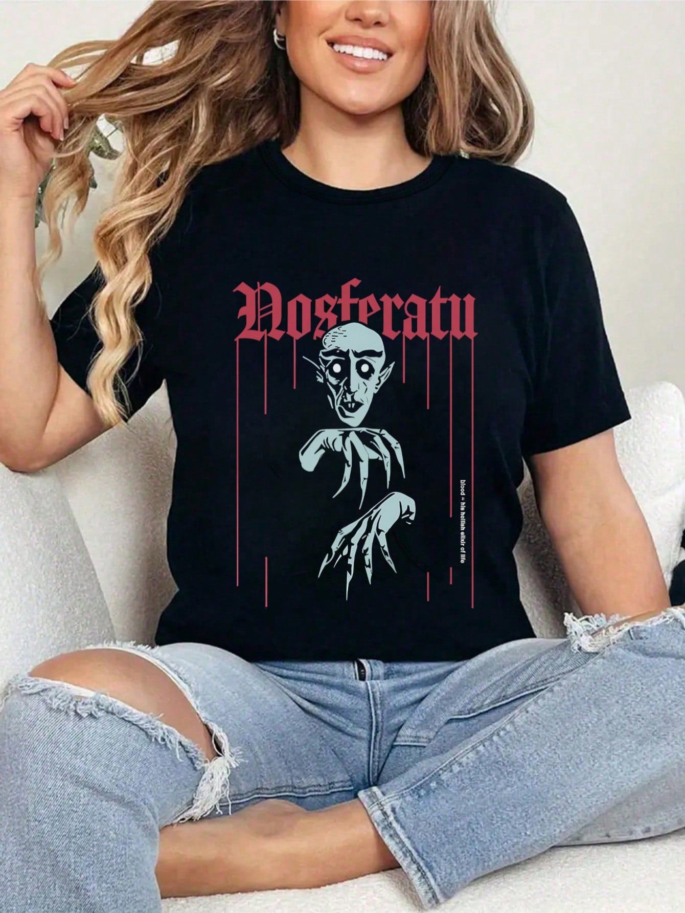 Nosferatu Vintage Vampire Horror Graphic Black Tee