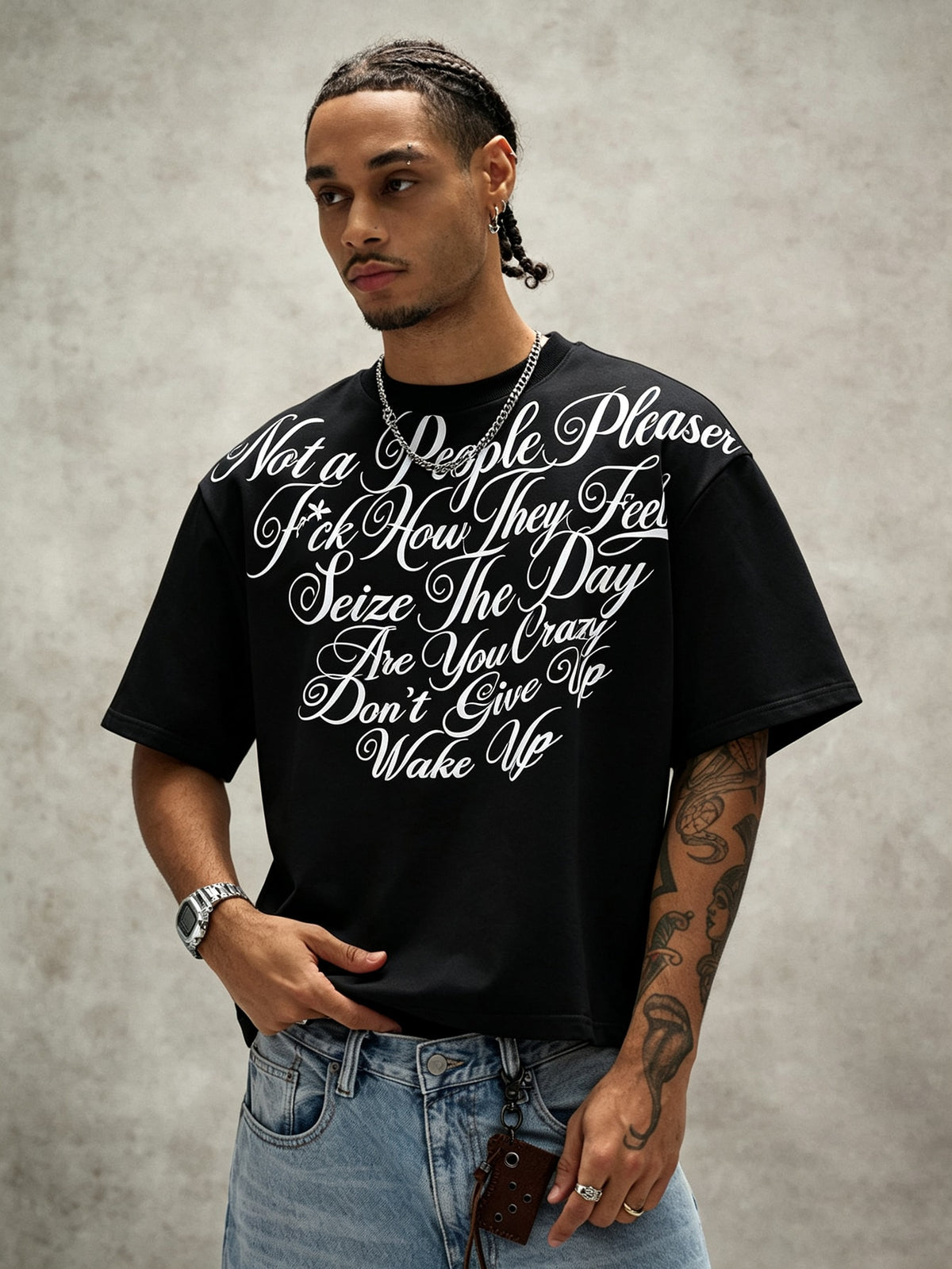Not A People Pleaser Graphic Black T-Shirt