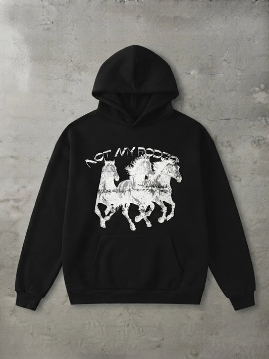 Not My Rodeo Oversized Pullover Graphic Hoodie