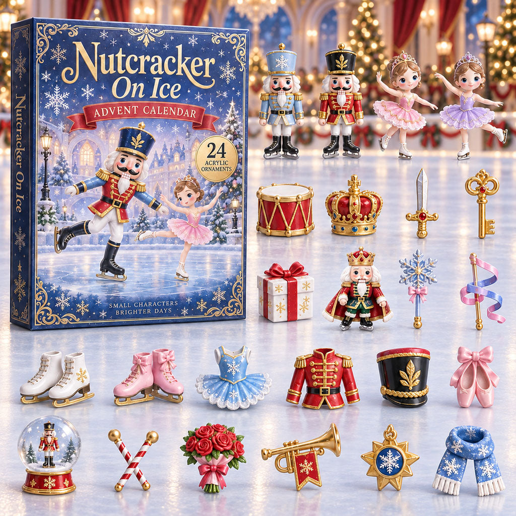 CHRISTMAS KICKOFF 40% OFF - Nutcracker On Ice Advent Calendar 2026 - 24-Day Festive Countdown, Acrylic Charms Blind Box - Gift For Figure Skater Lovers AC0NT334