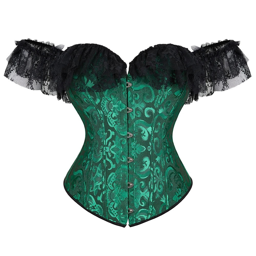 Off-Shoulder Red Lace Corset Top
