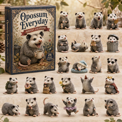 CHRISTMAS KICKOFF 40% OFF - Opossum Everyday Advent Calendar 2026 - 24-Day Festive Countdown, Acrylic Charms Blind Box - Gift For Opossum Lovers AC0TH172