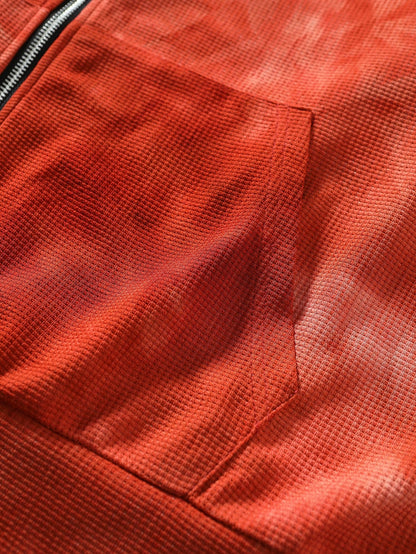 Orange Tie Dye Zip Hoodie