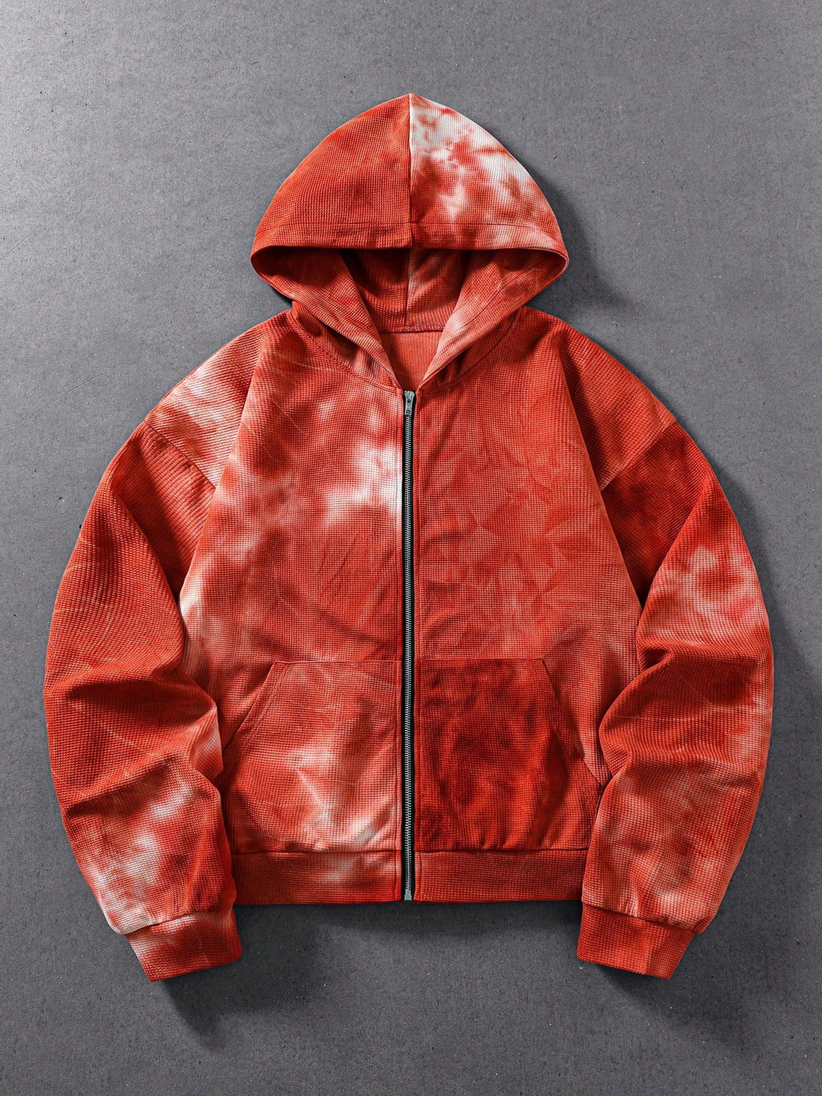 Orange Tie Dye Zip Hoodie